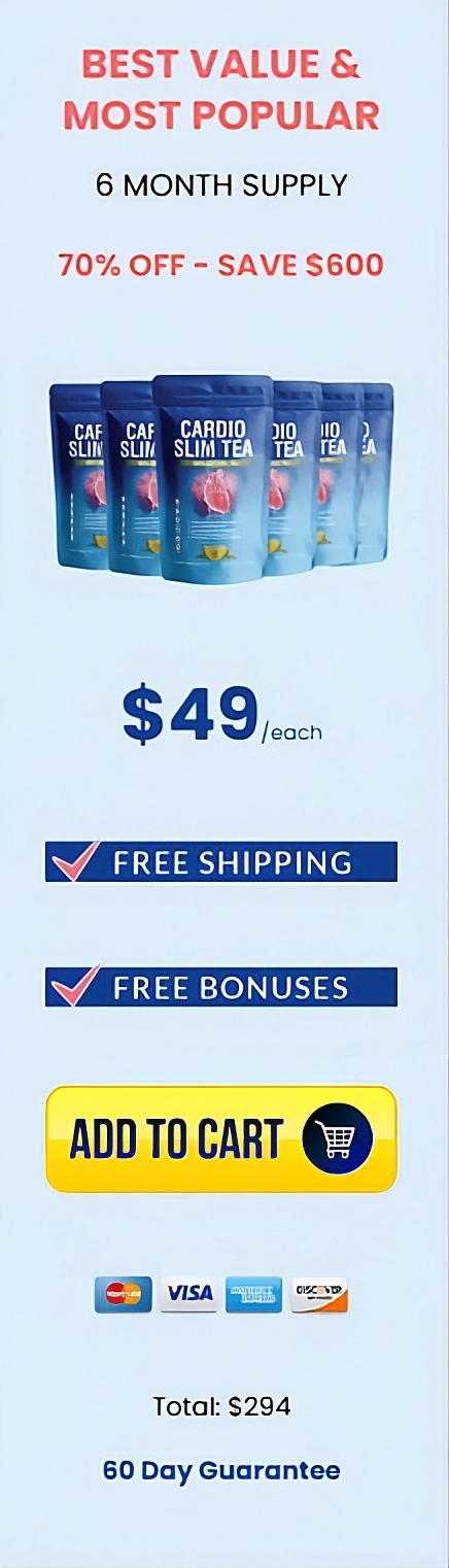 Cardio Slim Tea 49 6 bottles bundle
